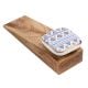 2 Pieces Blue Border Design Square Ceramic Wooden Door Stoper